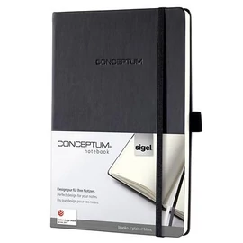 Jegyzetfüzet, exkluzív, A5, sima, 97 lap, keményfedeles, SIGEL "Conceptum", fekete Jegyzetfüzet, exkluzív, A5, sima, 97 lap, keményfedeles, SIGEL "Conceptum", fekete