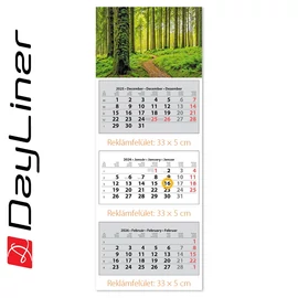 Speditőr naptár3 tömb 3 hónap 330 × 670 mm Erdő Dayliner 2023.