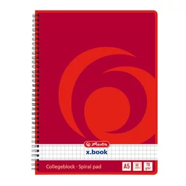 Spirálfüzet HERLITZ A5 80 lapos perforált lyukasztott kockás Spirálfüzet HERLITZ A5 80 lapos perforált lyukasztott kockás