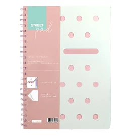 Spirálfüzet STREET Pad A/4 vonalas 100 lapos pasztell rózsaszín Spirálfüzet STREET Pad A/4 vonalas 100 lapos pasztell rózsaszín