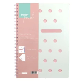 Spirálfüzet STREET Pad A/5 kockás 100 lapos pasztell rózsaszín Spirálfüzet STREET Pad A/5 kockás 100 lapos pasztell rózsaszín