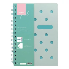 Spirálfüzet STREET Pad A/5 kockás 100 lapos pasztell zöld Spirálfüzet STREET Pad A/5 kockás 100 lapos pasztell zöld