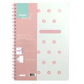 Spirálfüzet STREET Pad A/5 vonalas 100 lapos pasztell rózsaszín Spirálfüzet STREET Pad A/5 vonalas 100 lapos pasztell rózsaszín