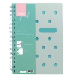 Spirálfüzet STREET Pad A/5 vonalas 100 lapos pasztell zöld Spirálfüzet STREET Pad A/5 vonalas 100 lapos pasztell zöld