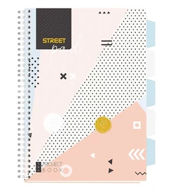 Spirálfüzet STREET Pad regiszteres A4 vonalas 100 lapos színes mintás