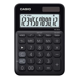 Számológép, asztali, 12 számjegy, CASIO "MS 20UC", fekete