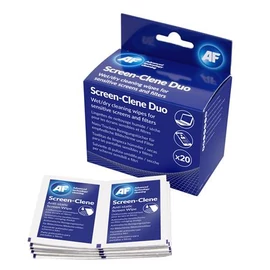 Tisztítókendő, képernyőhöz, 20 db nedves-száraz kendőpár, AF "Screen-Clene Duo" Tisztítókendő, képernyőhöz, 20 db nedves-száraz kendőpár, AF "Screen-Clene Duo"