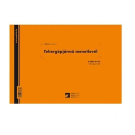 Tehergépjármű menetlevél A5, 100lap,os D.GEPJ.21/5