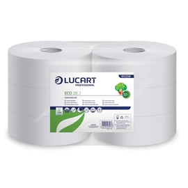 Toalettpapír, 2 rétegű, nagytekercses, 28cm átmérő, LUCART, "Eco 28 J", fehér, 6tek/cs