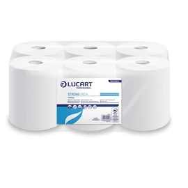 Kéztörlő, tekercses, 2 rétegű, LUCART, "Strong 140 A", fehér, 6tek/cs