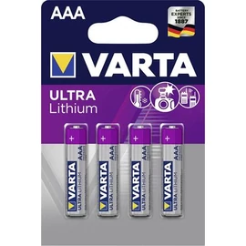 Elem, AAA mikro, 4 db, lítium, VARTA "Ultra Lithium" Elem, AAA mikro, 4 db, lítium, VARTA "Ultra Lithium"