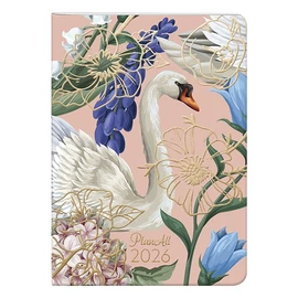 Zsebnaptár PLANALL B/6 heti álló fehér lapos aranyozott Swan 2026.