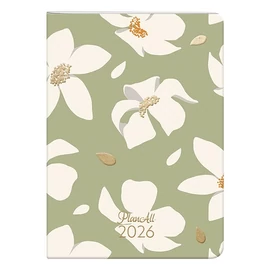 Zsebnaptár PLANALL B/6 heti álló fehér lapos aranyozott Winter 2026.