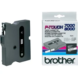 Brother TX-211 Laminált P-touch szalag (6mm) Black on White - 15m Brother TX-211 Laminált P-touch szalag (6mm) Black on White - 15m