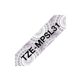 Brother TZe-MPSL31 laminált P-touch szalag (12mm) Black on Silver Lace Pattern - 4m Brother TZe-MPSL31 laminált P-touch szalag (12mm) Black on Silver Lace Pattern - 4m