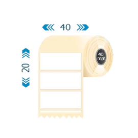 Tekercses THERMO címke 40x20mm 40/1500 Fehér Tekercses THERMO címke 40x20mm 40/1500 Fehér