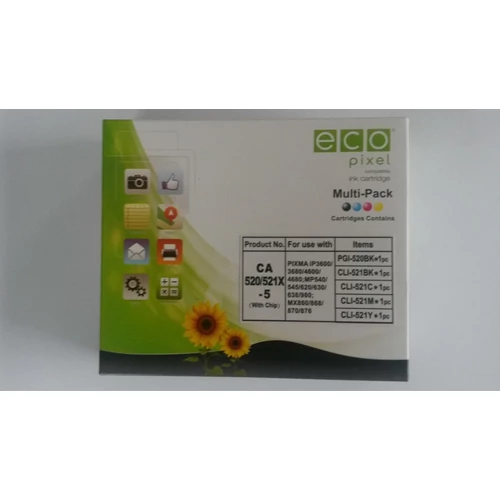Canon CLI521 Multipack BKCMY 5 db-os tintapatron (utángyártott ecopixel)
