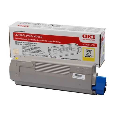 Oki C5850,5950 sárga toner 6K No. 43865721 (eredeti)