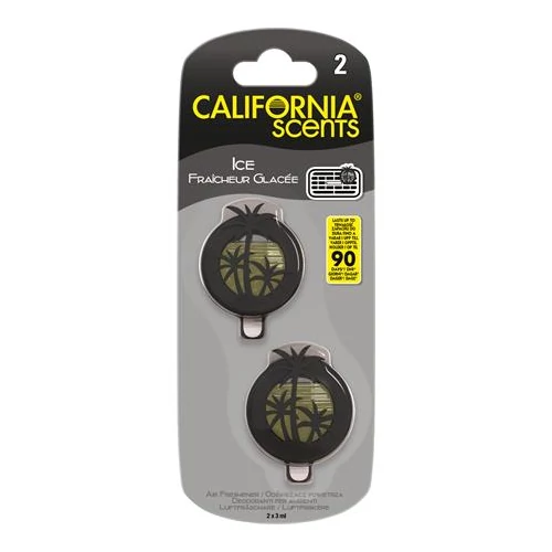 Autóillatosító, mini diffúzer, 2*3 ml, CALIFORNIA SCENTS "ICE"