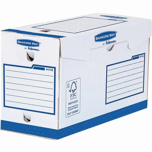Archiválódoboz, extra erős, A4+, 150mm, FELLOWES "Bankers Box Basic", kék- fehér, 20db/cs