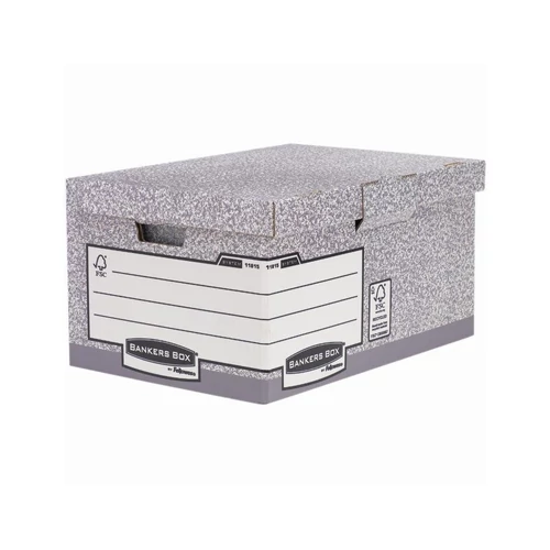 Csapófedeles archiválókonténer, "BANKERS BOX® SYSTEM by FELLOWES®", szürke, 10db/cs