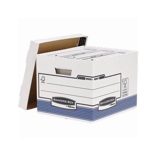 Archiválókonténer, karton, standard, "BANKERS BOX® SYSTEM by FELLOWES®", kék, 10db/cs