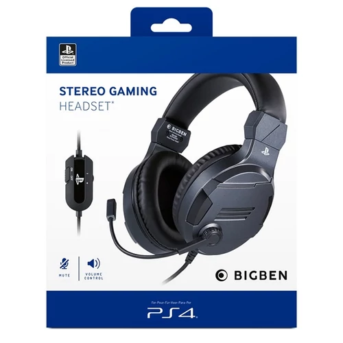 BigBen V3 PS4/PC sztereo titánszürke gamer headset