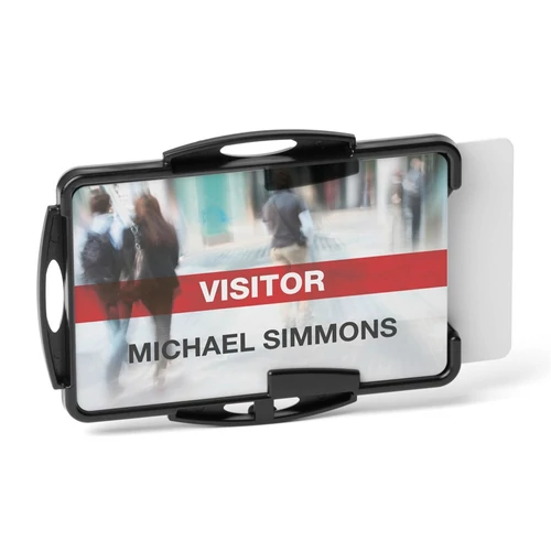 Azonosítókártya-tartó, 2 kártyához, nyitott, DURABLE "ECO", fekete, 10db/cs