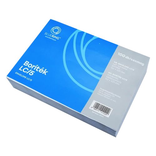 Boríték LC/5 öntapadó bélésnyomott 162×229mm Bluering® 100 db/csom fehér