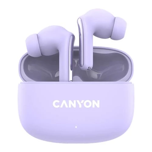 Fülhallgató, TWS vezeték nélküli, Bluetooth 5.4, CANYON "OnGo 9", levendula