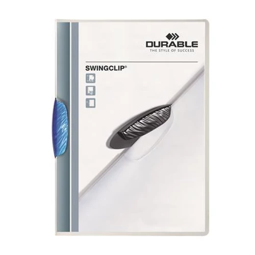 Gyorsfűző, klipes, A4, DURABLE "Swingclip® 30", kék