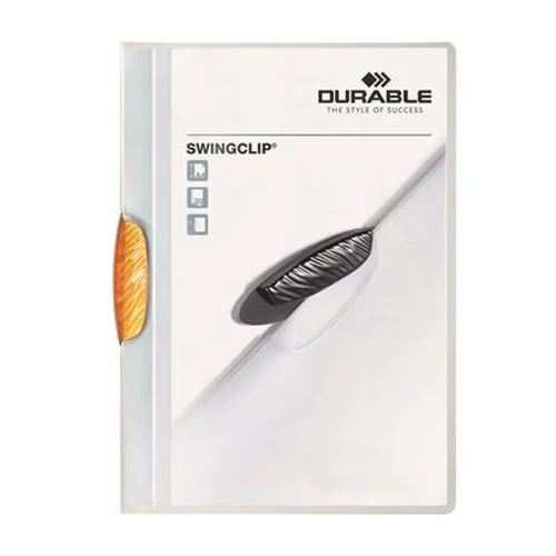 Gyorsfűző, klipes, A4, DURABLE "Swingclip® 30", narancs
