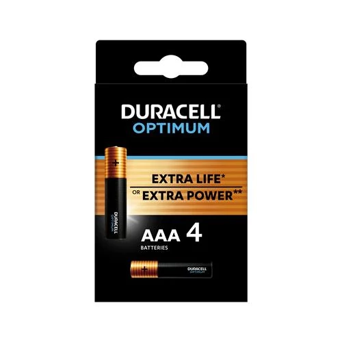 Elem, AAA mikro, 4 db, DURACELL "Optimum"