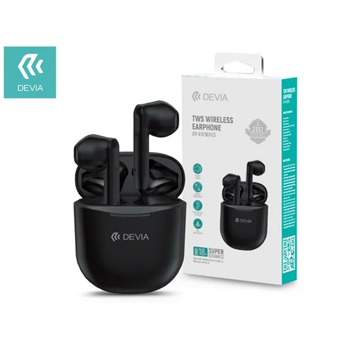Devia ST351068 Bluetooth v5.0 Joy A10 Series TWS with Charging Case - fekete sztereó headset