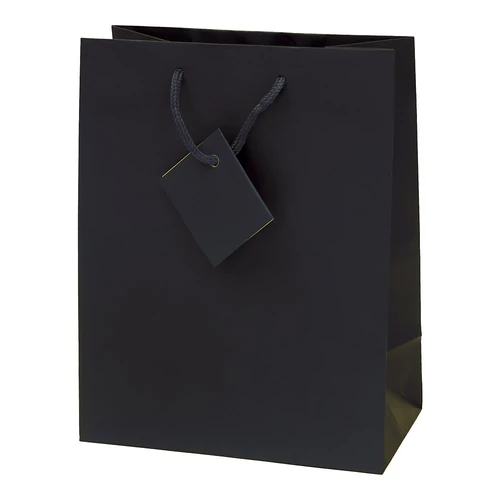 Dísztasak CREATIVE Special Simple M 18cm x 23cm x 10 cm egyszínű fekete zsinórfüles
