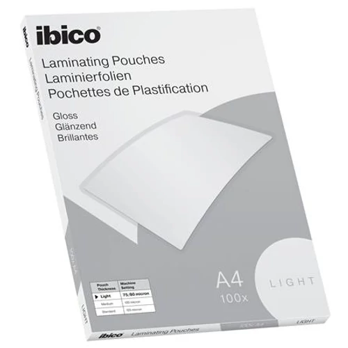 Meleglamináló fólia, 80 mikron, A4, fényes, IBICO "Light"