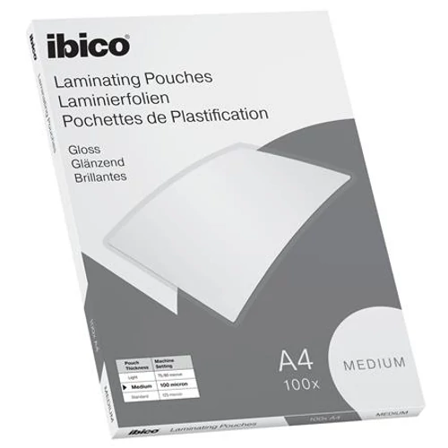 Meleglamináló fólia, 100 mikron, A4, fényes, IBICO "Medium"