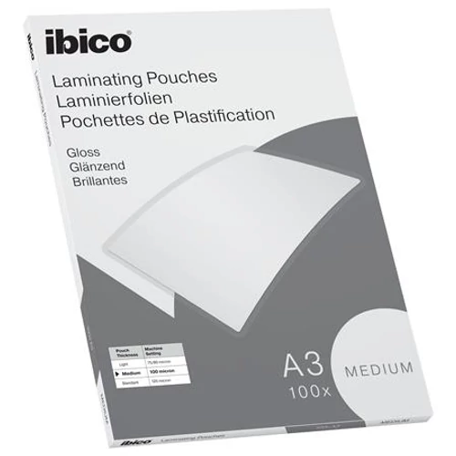 Meleglamináló fólia, 100 mikron, A3, fényes, IBICO "Medium"