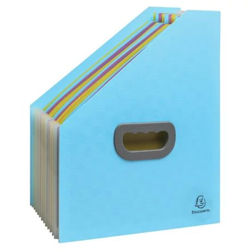 Harmonika iratpapucs, 265x325 mm, PP, 12 rekeszes, EXACOMPTA "Pop`NCo", ciánkék