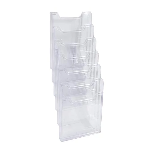 Katalógustartó, fali, A4, álló, 6 rekeszes, EXACOMPTA "Office", áttetsző