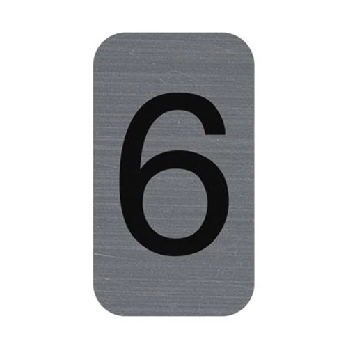Információs tábla, öntapadó, 2,5x4,4 cm, alumíniumhatású, EXACOMPTA, 6-os
