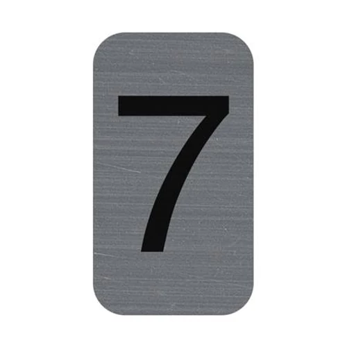 Információs tábla, öntapadó, 2,5x4,4 cm, alumíniumhatású, EXACOMPTA, 7-es