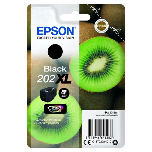 Epson C13T02G14010 T02G1 202XL fekete tintapatron 13,8ml (eredeti)