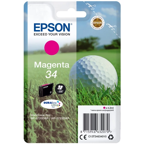 Epson C13T34634010 T3463 34 magenta tintapatron 4,2ml (eredeti)