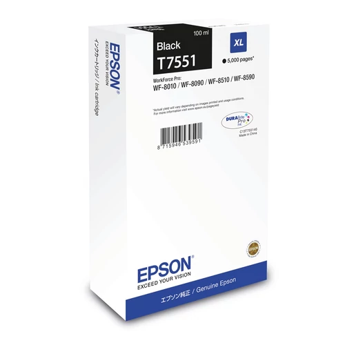 Epson C13T755140 T7551 fekete tintapatron 5K (eredeti)