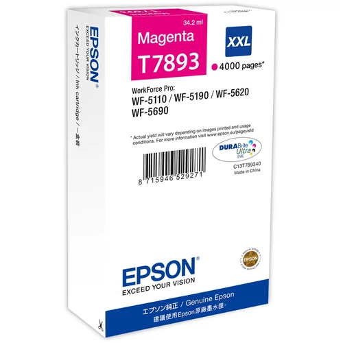 Epson C13T789340 T7893 magenta tintapatron (eredeti)