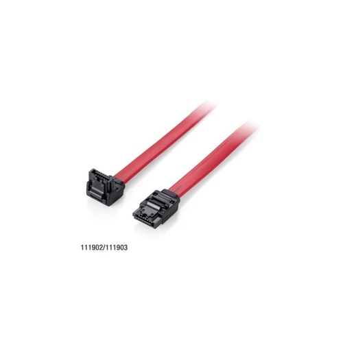 SATA III kábel, 0,5 m, L-alakú csatlakozó, EQUIP