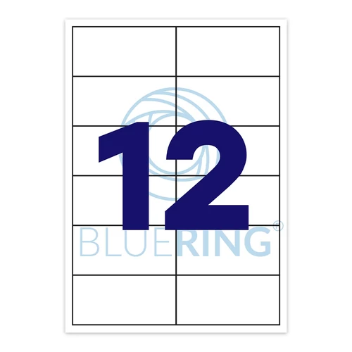 Etikett címke, 105x48mm, 12 címke/lap Bluering®