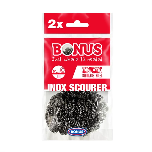 Inox fémsúroló, spirál, 2 db, BONUS