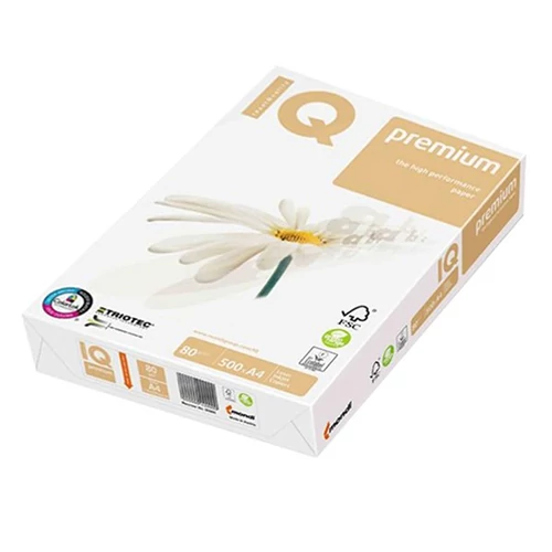 Másolópapír A4, 80g, IQ Premium Triotech 500ív/csomag,